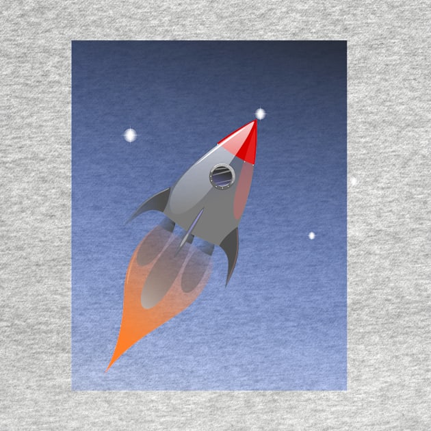 rocket in space by eswayte